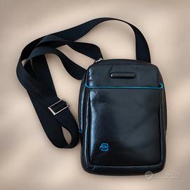 Piquadro borsa tracolla pelle nera unisex