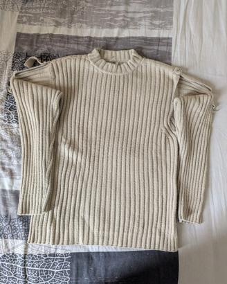 Maglione beige a coste - Uomo