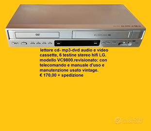 lettore masterizzatore dvd-cd-vhs-LG mod: VC9800