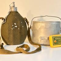 Borraccia gavetta kit soccorso Wwii Seconda Guerra
