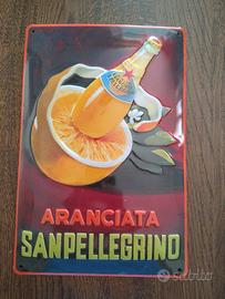 Targa decorativa latta "ARANCIATA SAN PELLEGRINO"