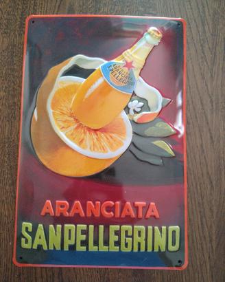 Targa decorativa latta "ARANCIATA SAN PELLEGRINO"