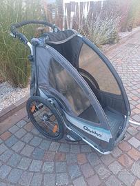 Rimorchio per bicicletta monoposto con sospensione