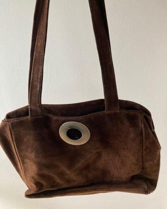 borsa in pelle scamosciata