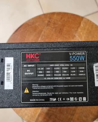 Hkc V-Power Alimentatore 550 Watt ATX nero gaming