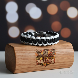 🏁 Bracciale SUPER PARACORD -Black & White Edition