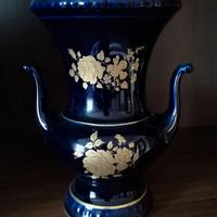 Vaso in porcellana, autentico blu cobalto, vintage