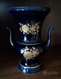 Vaso in porcellana, autentico blu cobalto, vintage