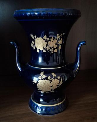 Vaso in porcellana, autentico blu cobalto, vintage
