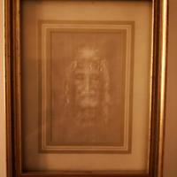 Quadro con volto della Sacra Sindone e libretto