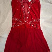Vestito da pattinaggio rosso Iefiel