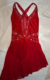 Vestito da pattinaggio rosso Iefiel