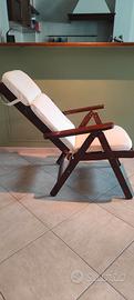 Sedia sdraio legno cuscino