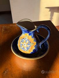 Set in ceramica decorata dipinta a mano – brocca e