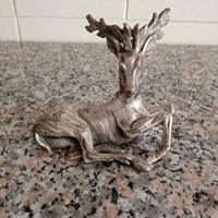 Statuetta Cervo Peltro Italy Mod. Dep. Vintage
