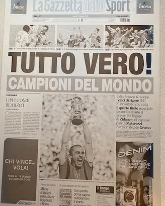 Gazzetta Dello Sport 11 Juillet 2006 - Italie Championne Du Monde - Totti à La Une