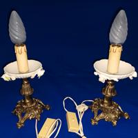 Coppia lampade abat-jour da comodino vintage 