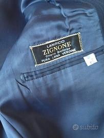 Abito Sartoriale Gessato Blu 3 Pz Vintage Anni 80