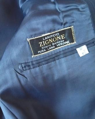 Abito Sartoriale Gessato Blu 3 Pz Vintage Anni 80