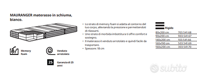 materasso singolo seminuovo