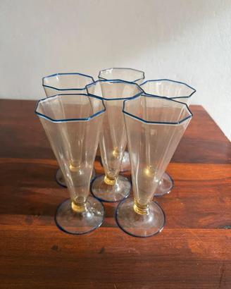 Carlo Scarpa per Venini set 6 bicchieri ESAGONALI