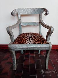 Poltrona 'Stile Anglo-Raj' rivestita in metallo ar