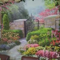 idea per parete in tela stampa,con inserti floreal