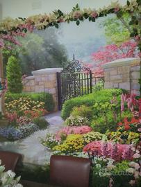 idea per parete in tela stampa,con inserti floreal