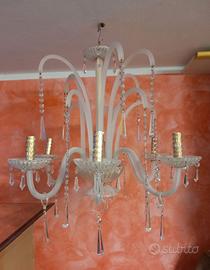 Lampadario Vetro simil Murano 6 fuochi