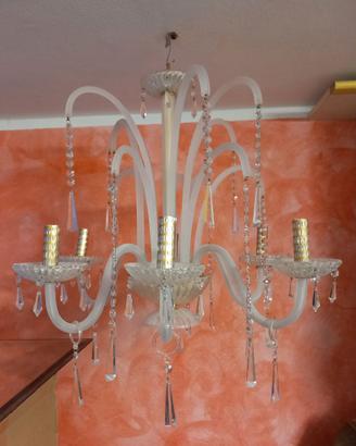 Lampadario Vetro simil Murano 6 fuochi