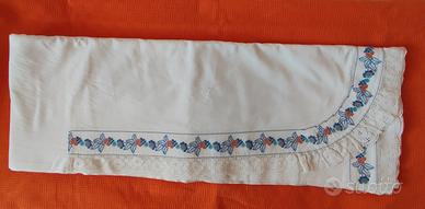 Lenzuolo matrimoniale vintage in cotone bianco lat