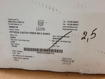 Fettuccia elastica POWER bianca 0.8 X 12