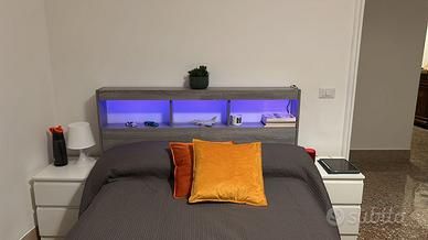 testiera con led letto 1 piazza e mezzo 