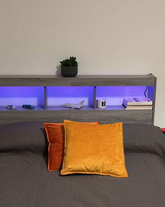 testiera con led letto 1 piazza e mezzo 