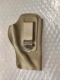 FONDINA PISTOLA IN RENNA CAMOSCIO COLORE BEIGE 