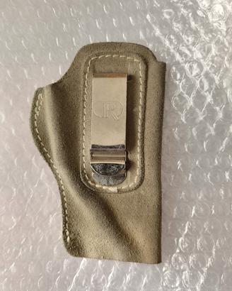 FONDINA PISTOLA IN RENNA CAMOSCIO COLORE BEIGE 
