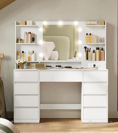 TOLETTA TRUCCO  CON LUCE LED + SGABELLO (NUOVA!!)