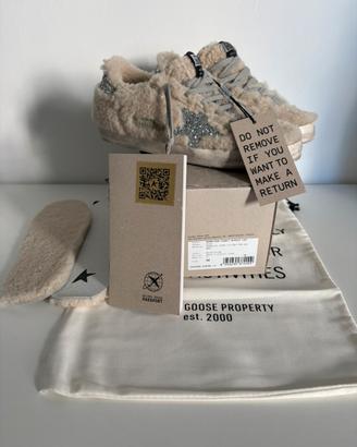 Scarpe Golden Goose Super Star Shearling Beige 39