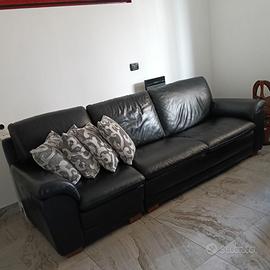 Divano nero in pelle Chateau d'Ax 4