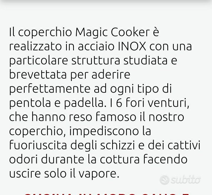 Coperchio Magic Cooker diametro 35 - Arredamento e Casalinghi In vendita a  Mantova