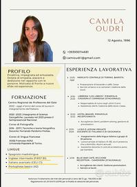 Recepcionist / Commessa / Barista / Insegnante