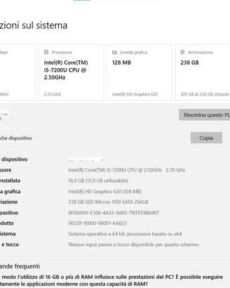 PC DELL 15 3569 INTEL I5  256GB ssd 16gb RAM