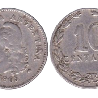 MONETA 10 CENTAVOS ARGENTINA 1905 - COD C8