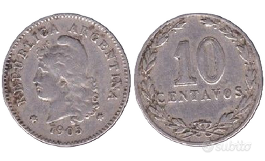 MONETA 10 CENTAVOS ARGENTINA 1905 - COD C8
