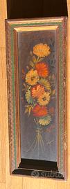 Quadro con cornice primi ‘900  mazzo di fiori