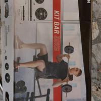 DECATHLON Kit manubri+bilanciere 50kg+80kg gommati