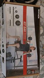DECATHLON Kit manubri+bilanciere 50kg+80kg gommati