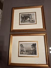 2 stampe con cornice legno e vetro