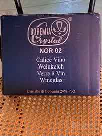 12 Calici da vino rosso in cristallo di Bohemia