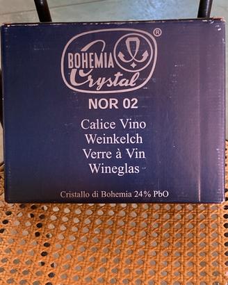 12 Calici da vino rosso in cristallo di Bohemia